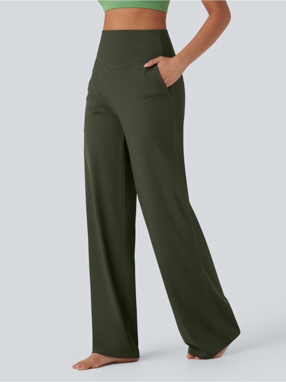Halara UltraSculpt High Waist Tummy Control Straight Leg Yoga Pant Large Petite